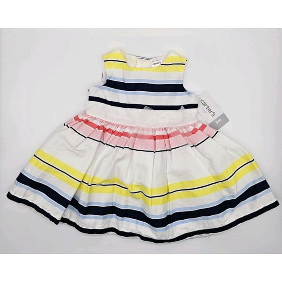 Carter's Dress Infant Baby Girls Size 3 Months Striped Sleeveless Spring Easter - Picture 10 of 10
